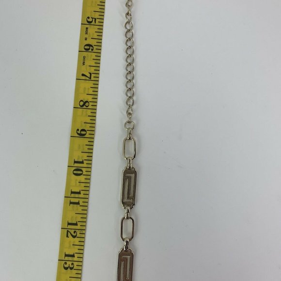 Gold Tone Chain Link Belt Open Work Rectangular - Picture 5 of 8